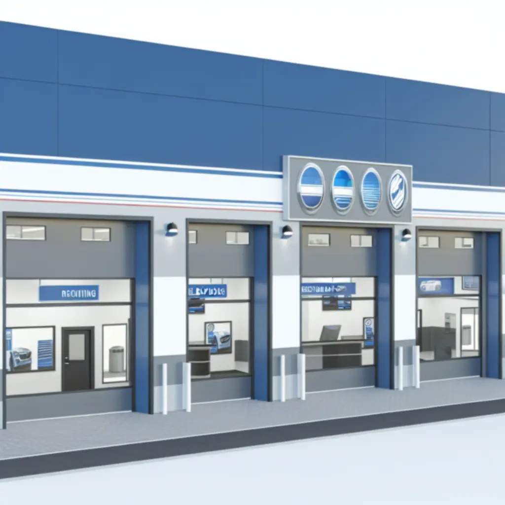 Modern automotive workshop exterior of Car Wish Best